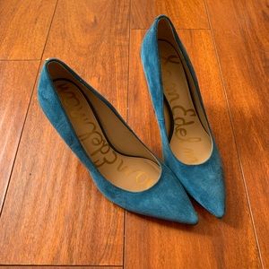 Sam Edelman Teal Hazel Suede Pumps